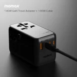 1-World Universal 4-Port Travel GaN Charger 140W + USB-C Cable - Image 5