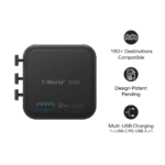 1-World² 2-Port USB-A and USB-C GaN Travel Charger 20W - Image 3