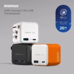 1-World² 2-Port USB-A and USB-C GaN Travel Charger 20W - Image 4