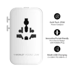 1-World² Pocket 25W 4-Port Dual AC Travel Adapter - Image 2